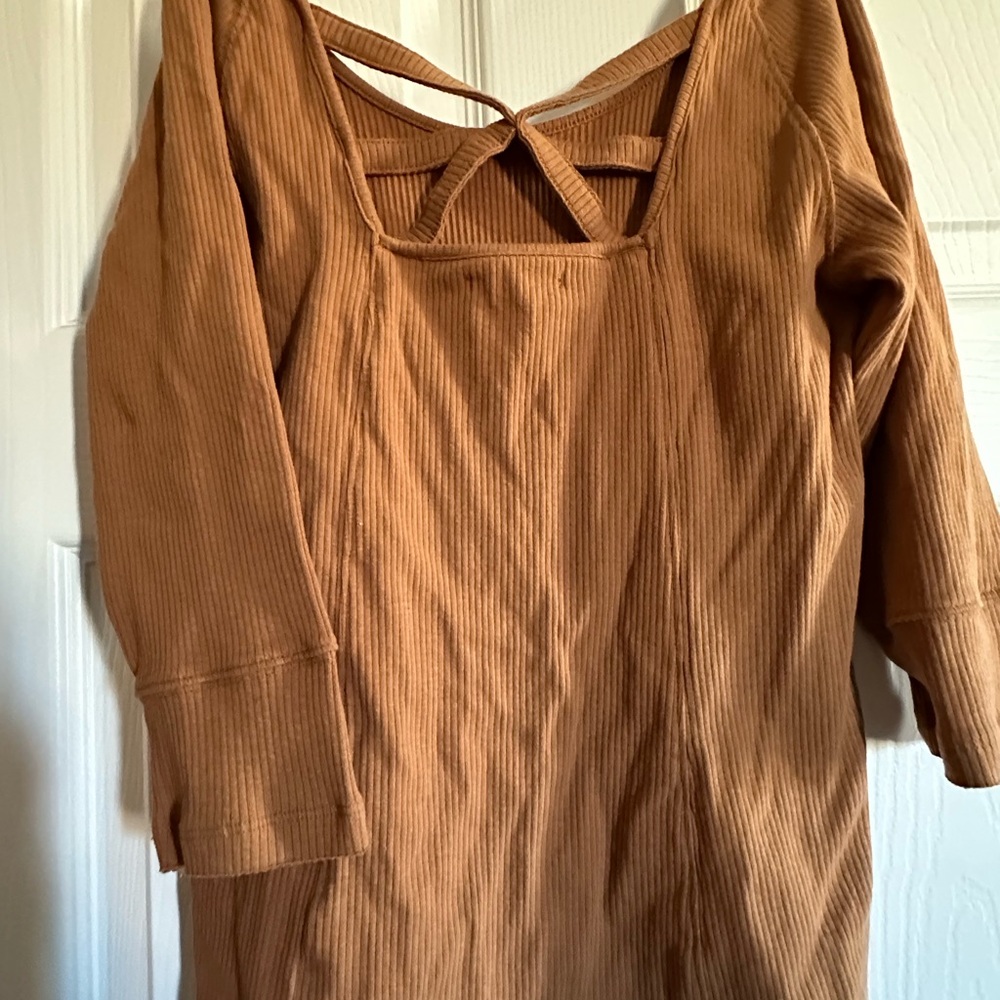 Maurices Camel Ribbed Knit Top